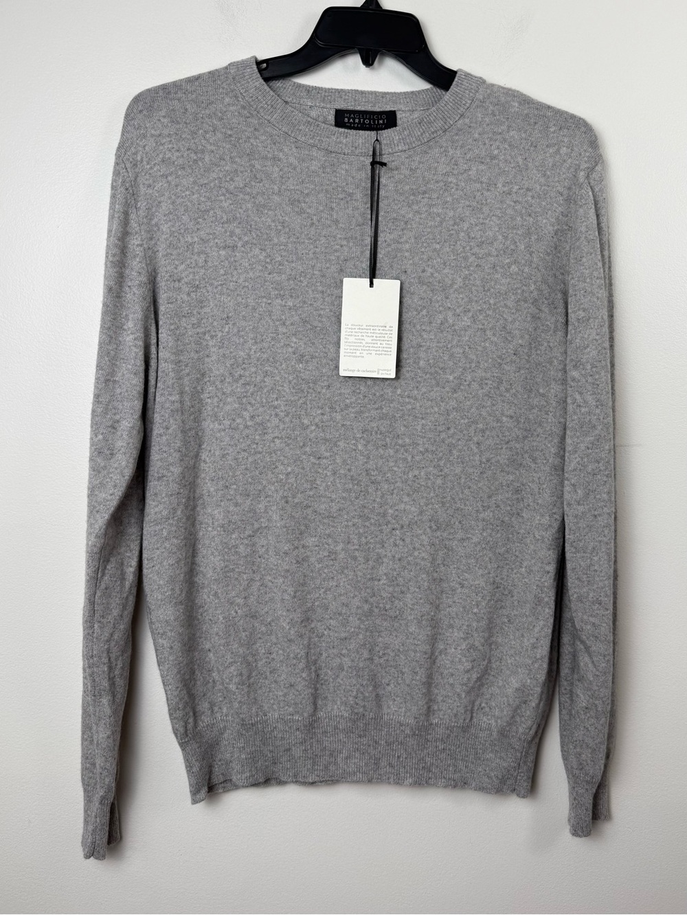NWT Maglificio Bartolini Made in Italy Gray Cashmere Blend Sweater Large